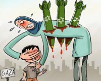 کاریکاتور,عکس کاریکاتور,دانلود کاریکاتور,کودک,کودکان,مادر,بمب,موشک,غزه,فلسطین,اسرائیل,سرپناه,پناهگاه