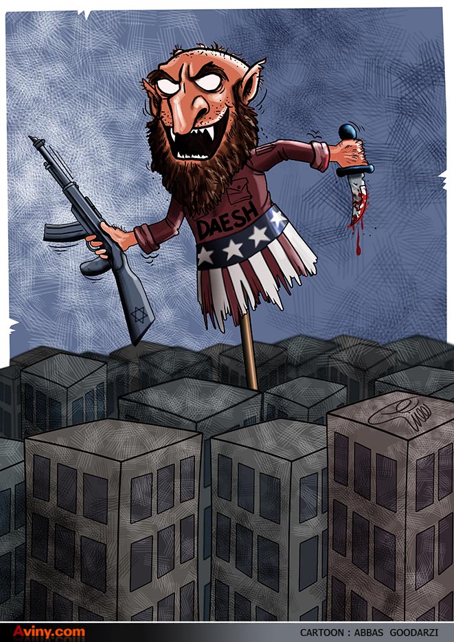 کاریکاتور,دانلود کاریکاتور,عکس کاریکاتور,داعش,مترسک,آمریکایی,آمریکا,وحشت,عراق,ترس,جنایت,قتل,سر بریدن,اسرائیل,صدام