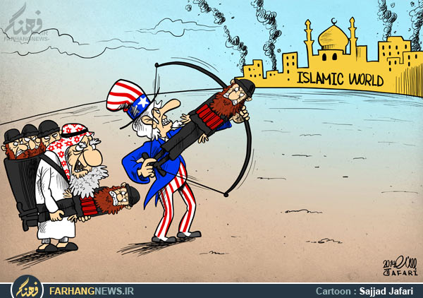 دانلود کاریکاتور,عکس کاریکاتور,کاریکاتور,داعش,تکفیری,جهان اسلام,آمریکا,تروریست,دشمن,عربستان