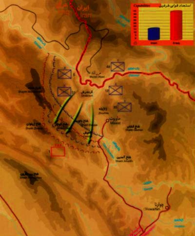 دفاع مقدس,هفته دفاع مقدس,عملیات,عملیات زمینی,عملیات های دفاع مقدس,سپاه پاسداران,ایران,نقشه عملیات,سلیمانیه,بیت المقدس