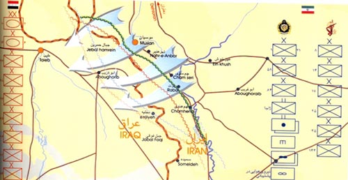 دفاع مقدس,هفته دفاع مقدس,عملیات,عملیات زمینی,عملیات های دفاع مقدس,سپاه پاسداران,ایران,نقشه عملیات,اباعبدالله,بیت المقدس