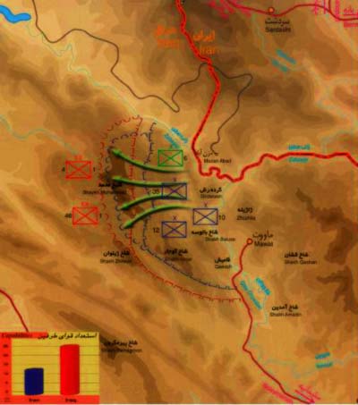 دفاع مقدس,هفته دفاع مقدس,عملیات,عملیات زمینی,عملیات های دفاع مقدس,سپاه پاسداران,ایران,نقشه عملیات,امیرالمؤمنین,بیت المقدس