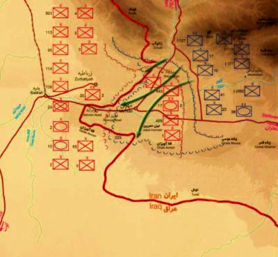 دفاع مقدس,هفته دفاع مقدس,عملیات,عملیات زمینی,عملیات های دفاع مقدس,سپاه پاسداران,ایران,نقشه عملیات,کربلا,مهران