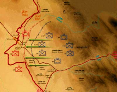 دفاع مقدس,هفته دفاع مقدس,عملیات,عملیات زمینی,عملیات های دفاع مقدس,سپاه پاسداران,ایران,نقشه عملیات,کربلا,یازهرا