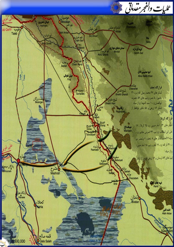 دفاع مقدس,هفته دفاع مقدس,عملیات,عملیات زمینی,عملیات های دفاع مقدس,سپاه پاسداران,ایران,نقشه عملیات,والفجر مقدماتی,والفجر