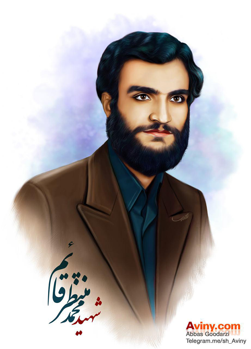 شهید بنی صدر,شهید محمد منتظر قائم,طبس,طوفان شن,تصویر سازی,تصویر سازی شهدا,نقاشی چهره,عباس گودرزی,تصویر با کیفیت