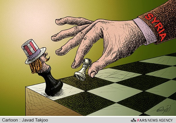 جواد تکجو,شطرنج,سوریه,آمریکا,سرباز,رخ,بازی,کاریکاتور,کیش و مات,دست