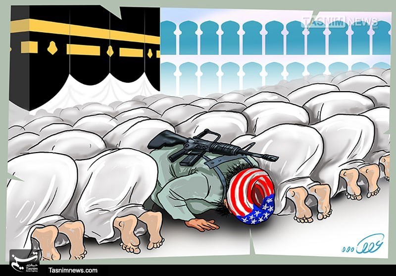 دانلود کاریکاتور,عکس کاریکاتور,کاریکاتور,داعش,تکفیری,اسلام آمریکایی,اسلام,آمریکایی,آمریکا,کعبه,سجده,نماز