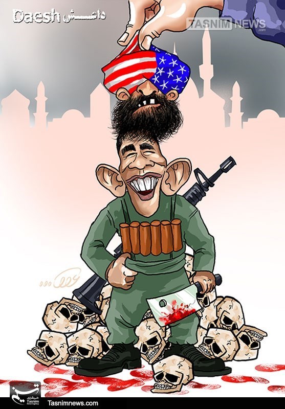 کاریکاتور,دانلود کاریکاتور,عکس کاریکاتور,ماسک,داعش,اوباما,تروریست اجاره ای,بمبگزاری,ائتلاف ضد داعش,ائتلاف
