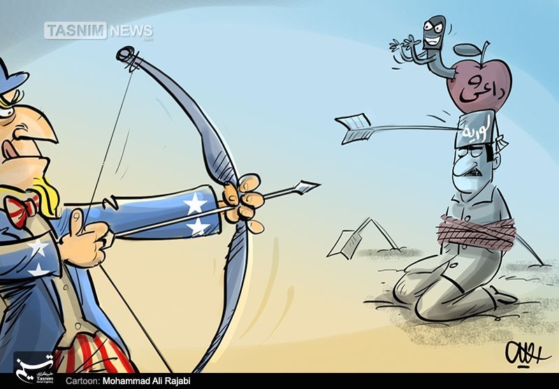 دانلود کاریکاتور,دانلود عکس,کاریکاتور,سیبل,هدف,داعش,تیراندازی,تیر و کمان,کمان,سیب