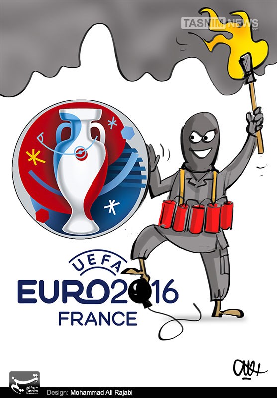 دانلود کاریکاتور,عکس کاریکاتور,کاریکاتور,بروکسل,تروریست,داعش,اروپا,یورو2016,فوتبال،پاریس