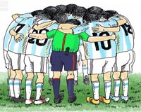 کاریکاتور,دانلود کاریکاتور,عکس کاریکاتور,ایران,آرژانتین,فوتبال,جام جهانی,داور,یار دوازدهم,چمن