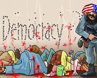 کاریکاتور,دانلود کاریکاتور,عکس کاریکاتور,دموکراسی,داعش,آمریکا,سوریه,تروریسم,تروریست,گلوله باران