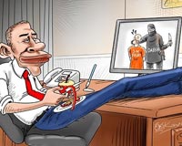 کاریکاتور,دانلود کاریکاتور,عکس کاریکاتور,اوباما,خبرنگار آمریکایی,داعش,ائتلاف علیه داعش,ائتلاف ضد داعش,ایران و آمریکا,آمریکا