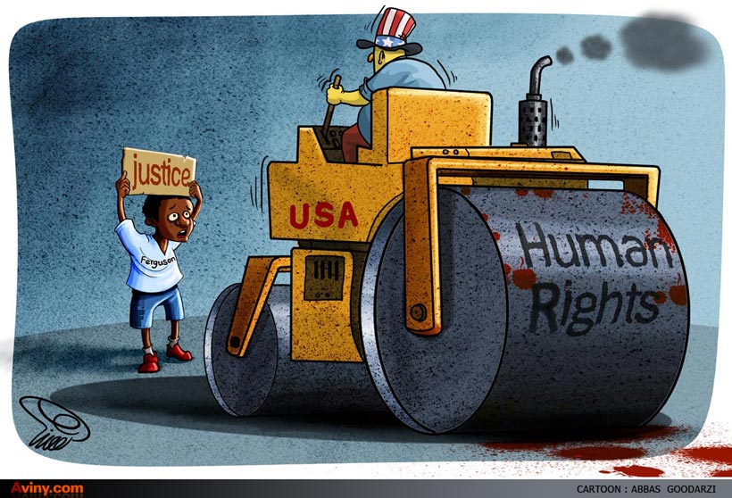 کاریکاتور,دانلود کاریکاتور,عکس کاریکاتور,عدالت,فرگوسن,سیاهپوست,نوجوان,حقوق بشر,آمریکا,غلطک