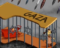غزه,کاریکاتور,دانلود کاریکاتور,عکس کاریکاتور,فلسطین,کودک,کودکان,اسرائیل,قتل,جنایت,قفس,زندان,نوار غزه,باریکه غزه,موشک,بمب,عباس گودرزی,گهواره