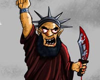 کاریکاتور,دانلود کاریکاتور,دانلود عکس,داعش,آمریکا,مجسمه آزادی,تکفیری,تروریست,ماهیت,آمریکایی