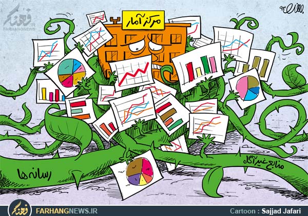 دانلود عکس,دانلود کاریکاتور,کاریکاتور,مرکز آمار,آمار,دروغ,محاصره,رسانه,علفهای هرز,آمار دروغ