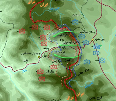 دفاع مقدس,هفته دفاع مقدس,عملیات,عملیات زمینی,عملیات های دفاع مقدس,سپاه پاسداران,ایران,نقشه عملیات,آزادی,والفجر